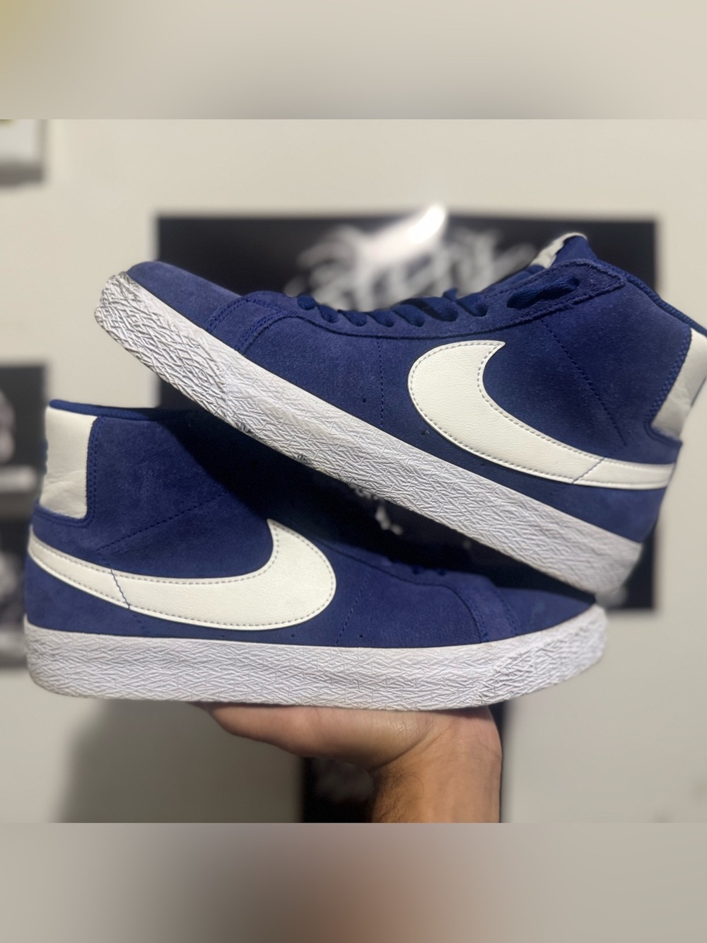 Nike zoom Blazer SB mid deep royal blue suede size 9